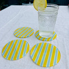 Amalfi Coast – Summer Stripes Glass Coasters (Set of 4)