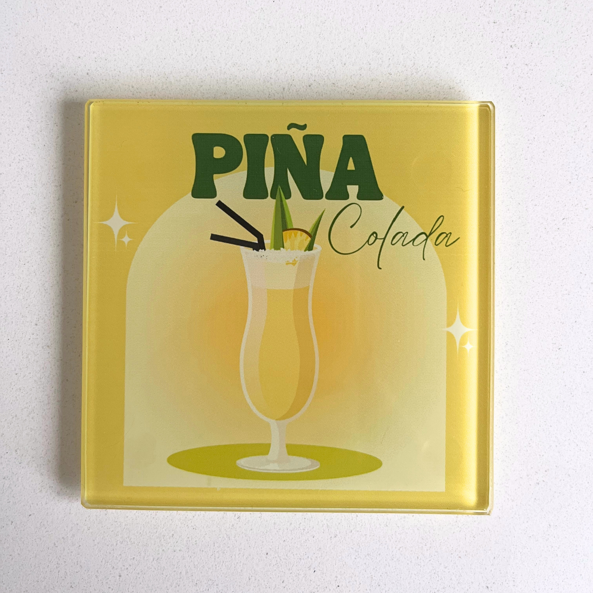 Pina Colada Classic Cocktail Glass Coaster