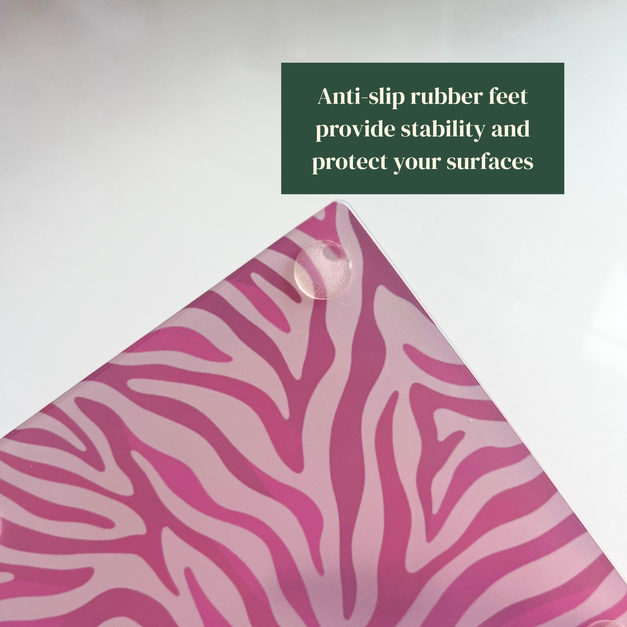 Blush Hour – Pastel Zebra Glass Coasters (Set of 4)