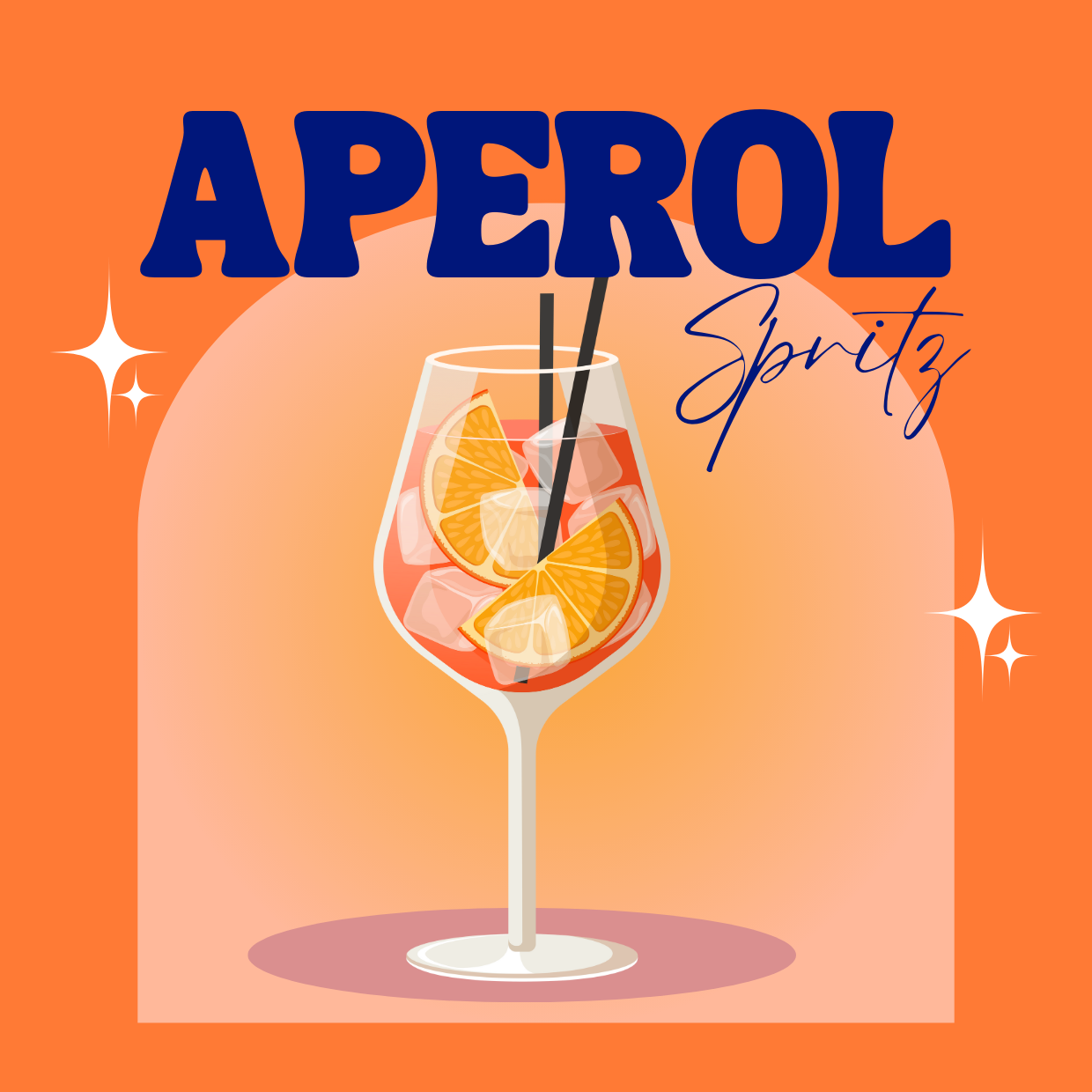 Aperol Spritz Classic Cocktail Glass Coaster