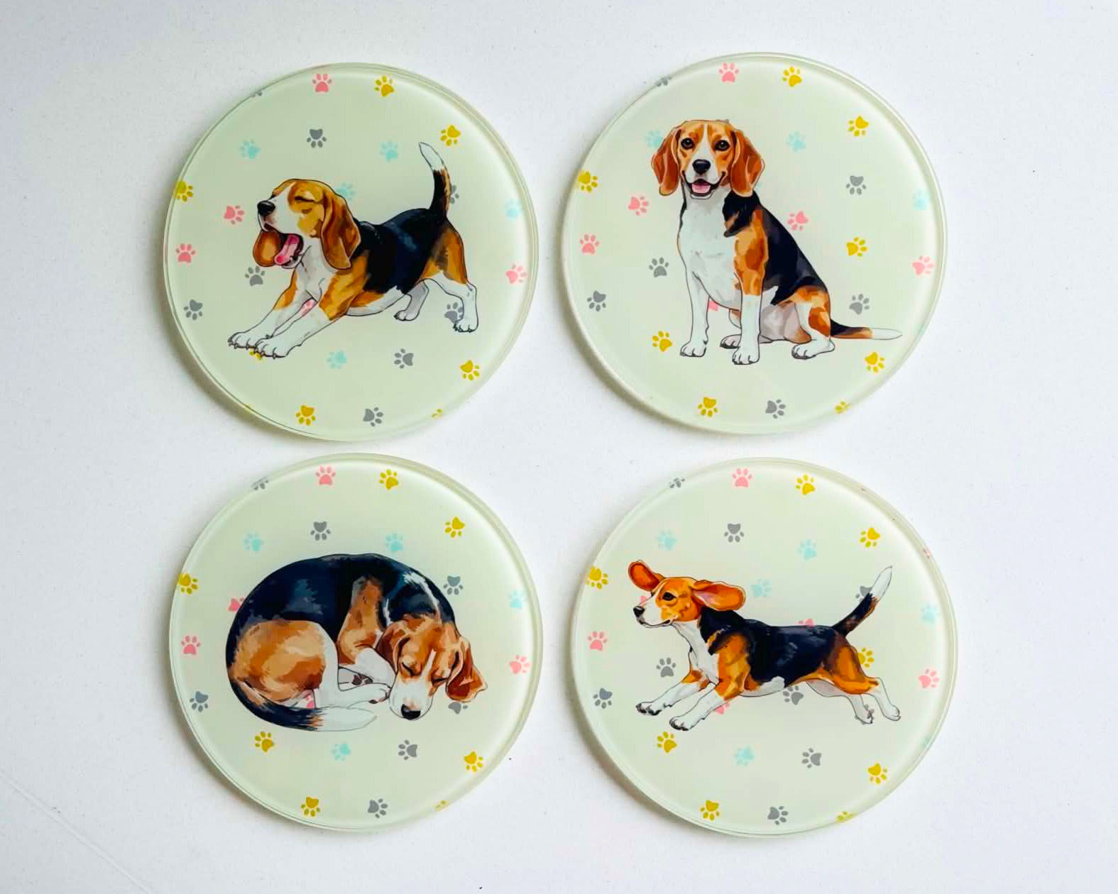 'Bailey the Beagle' Glass Coasters (Set of 4)