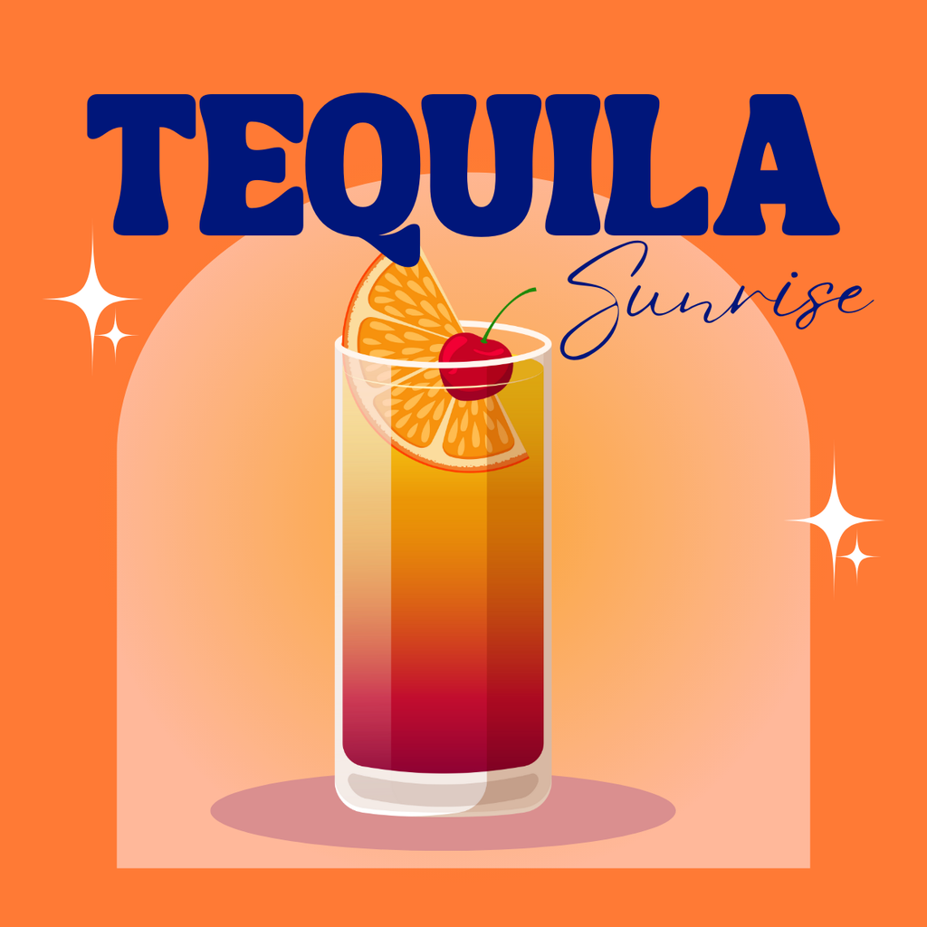 Tequila Sunrise Classic Cocktail Glass Coaster