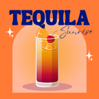 Tequila Sunrise Classic Cocktail Glass Coaster