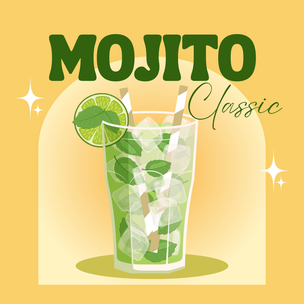 Mojito Classic Cocktail Glass Coaster