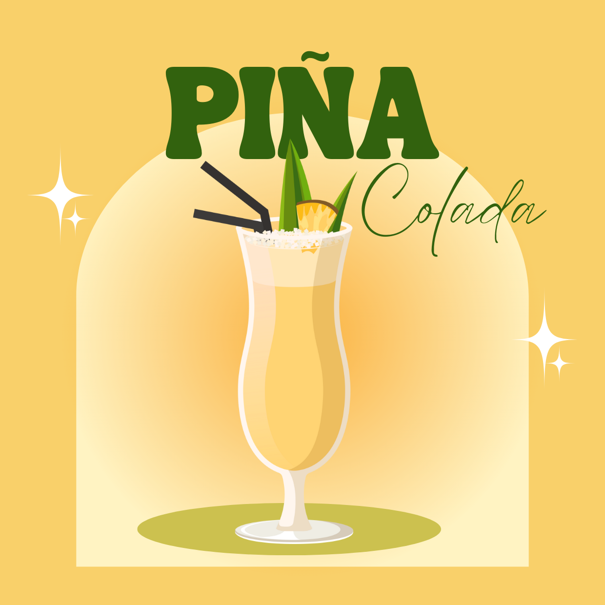Pina Colada Classic Cocktail Glass Coaster