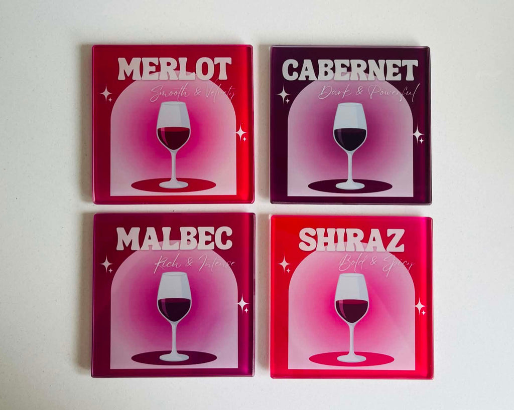 The Bold Reds Collection - Wine Glass Coasters (Set of 4)