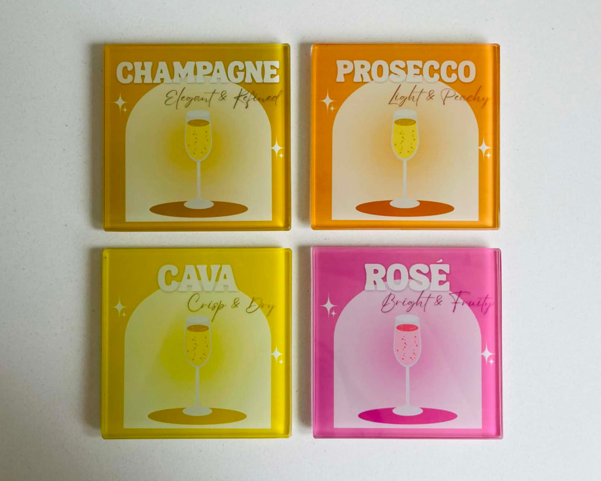 The Sparkling Collection - Wine Glass Coasters (Set of 4)