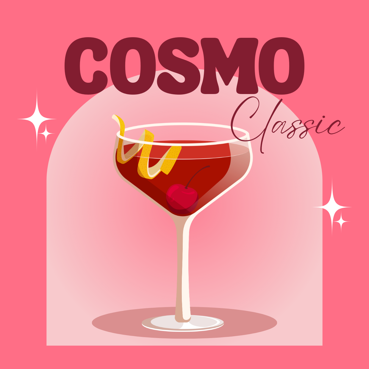 Cosmopolitan Classic Cocktail Glass Coaster