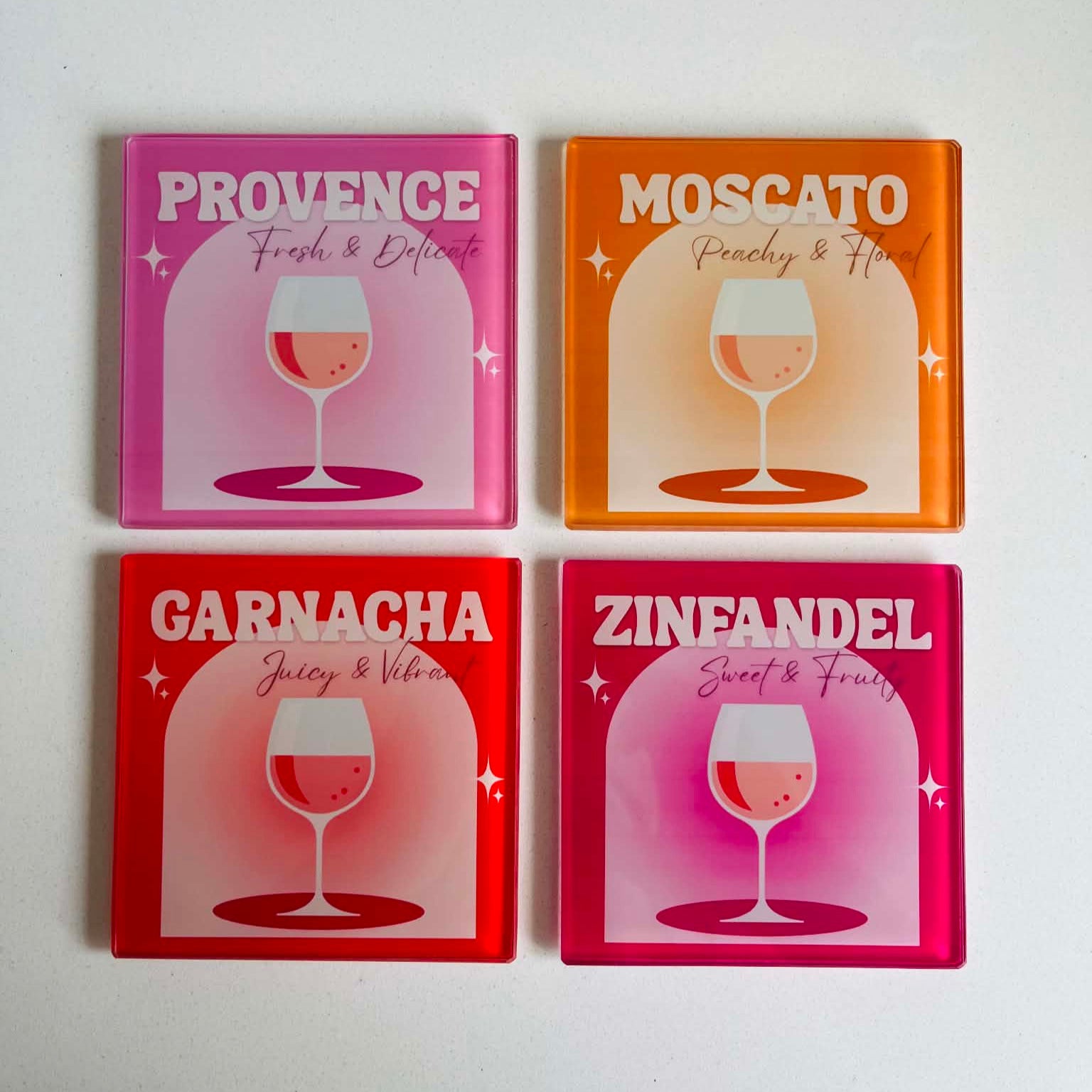 The Rosé All Day Collection - Wine Glass Coasters (Set of 4)