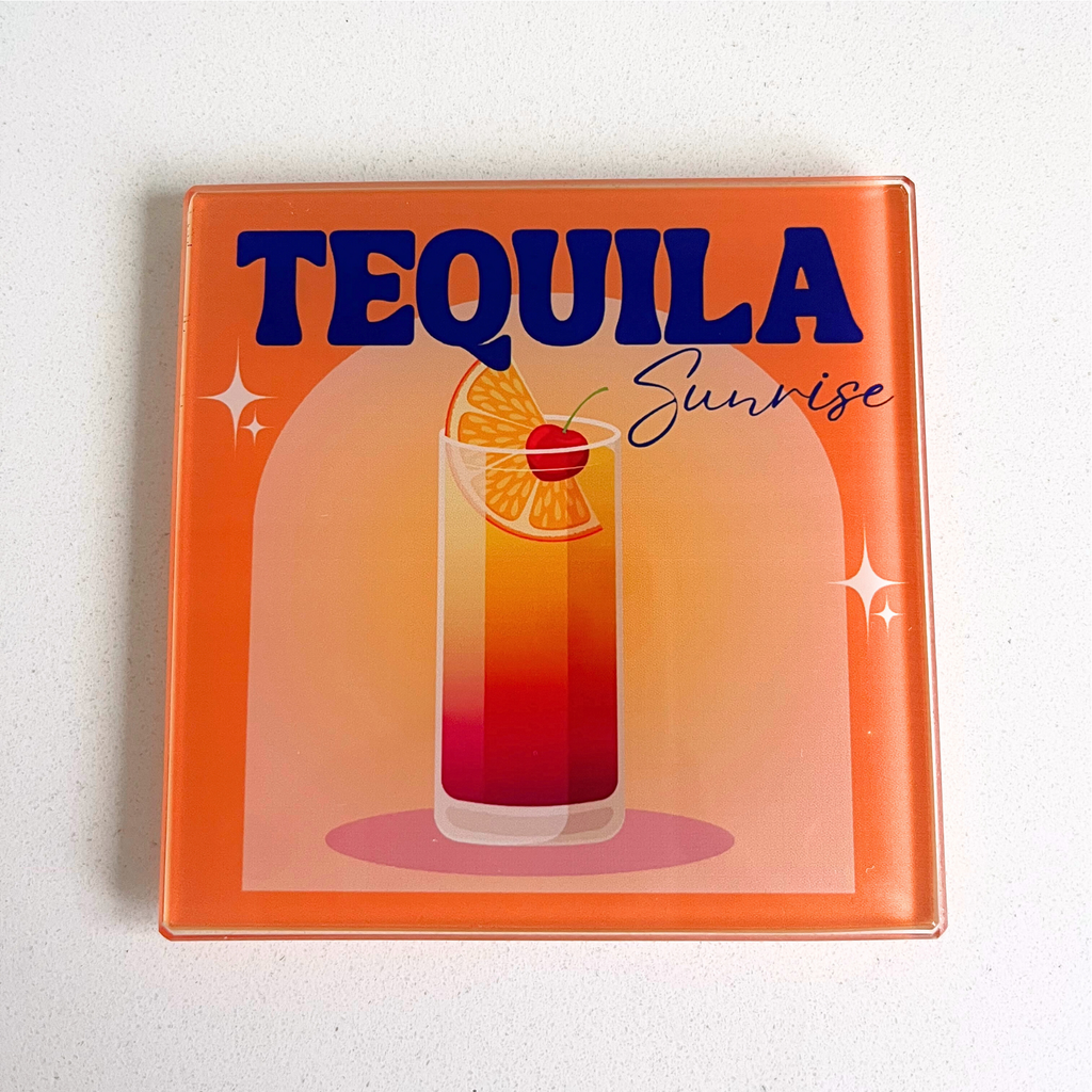 Tequila Sunrise Classic Cocktail Glass Coaster