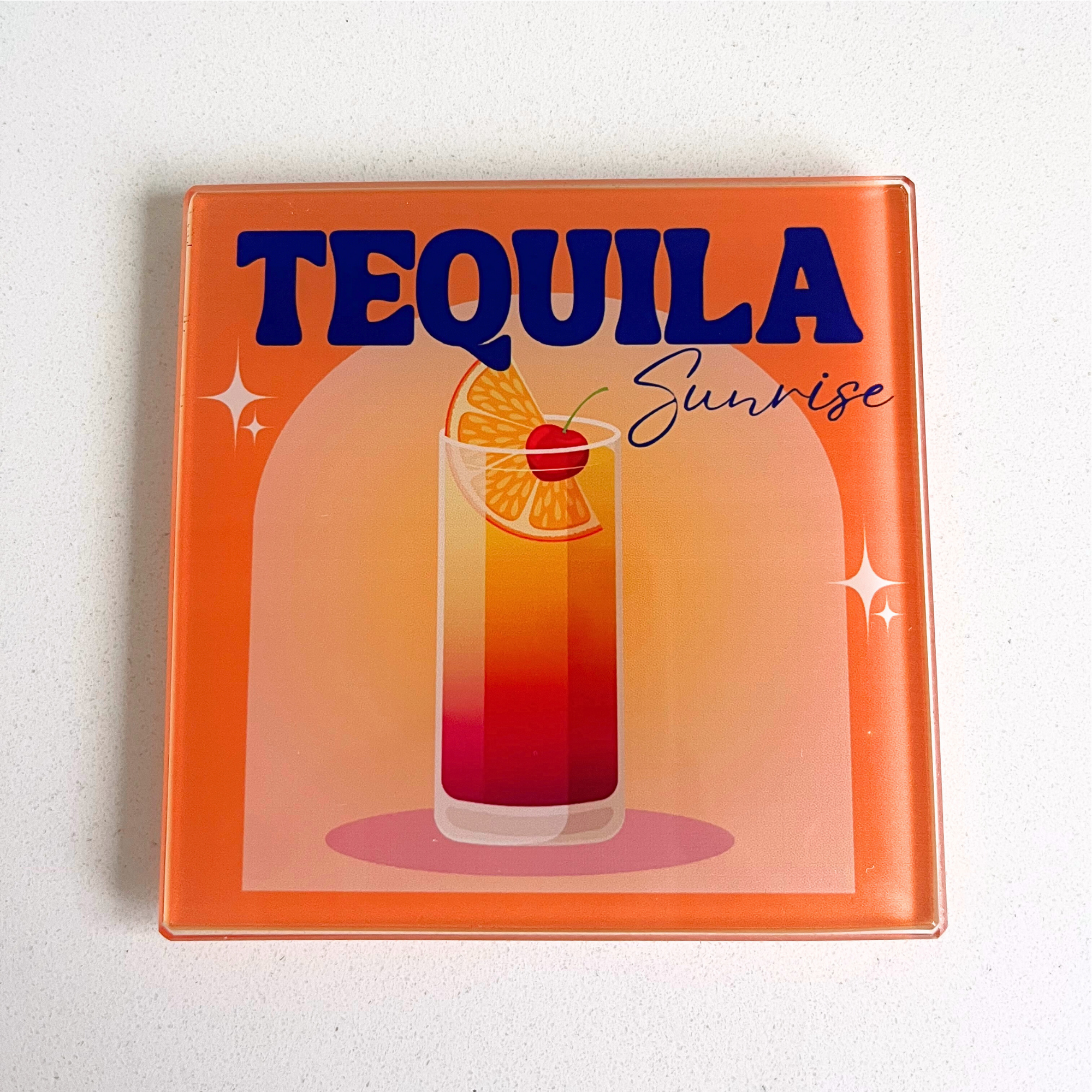 Tequila Sunrise Classic Cocktail Glass Coaster