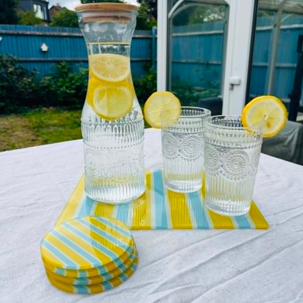 Amalfi Coast – Summer Stripes Glass Chopping Board