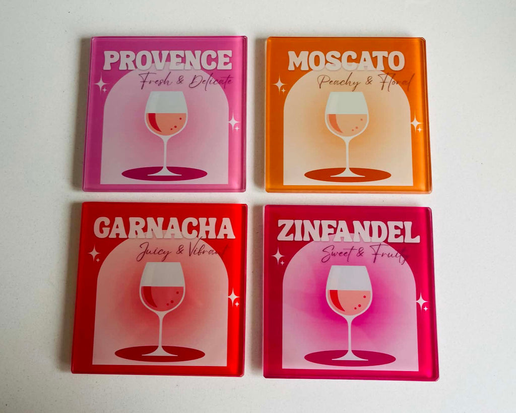 The Rosé All Day Collection - Wine Glass Coasters (Set of 4)