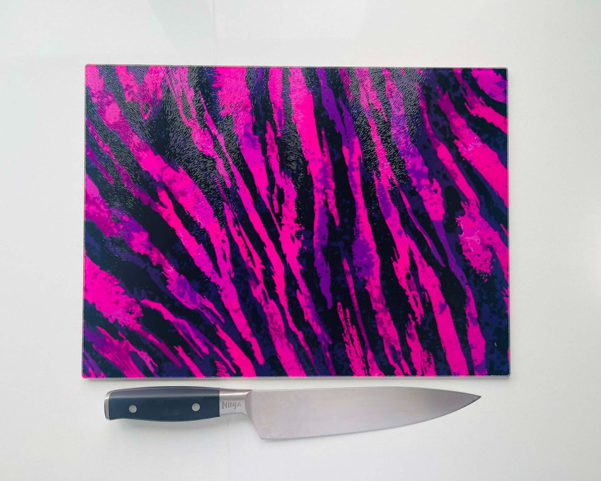 After Hours – Neon Tiger Glass Chopping Board