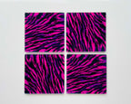 After Hours – Neon Tiger Glass Coasters (Set of 4)