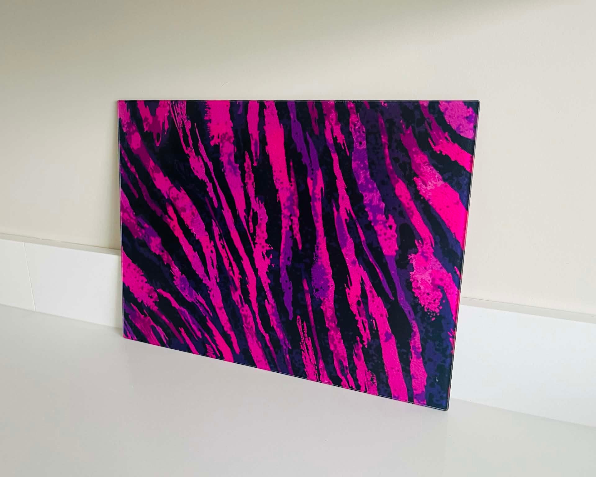 After Hours – Neon Tiger Glass Chopping Board