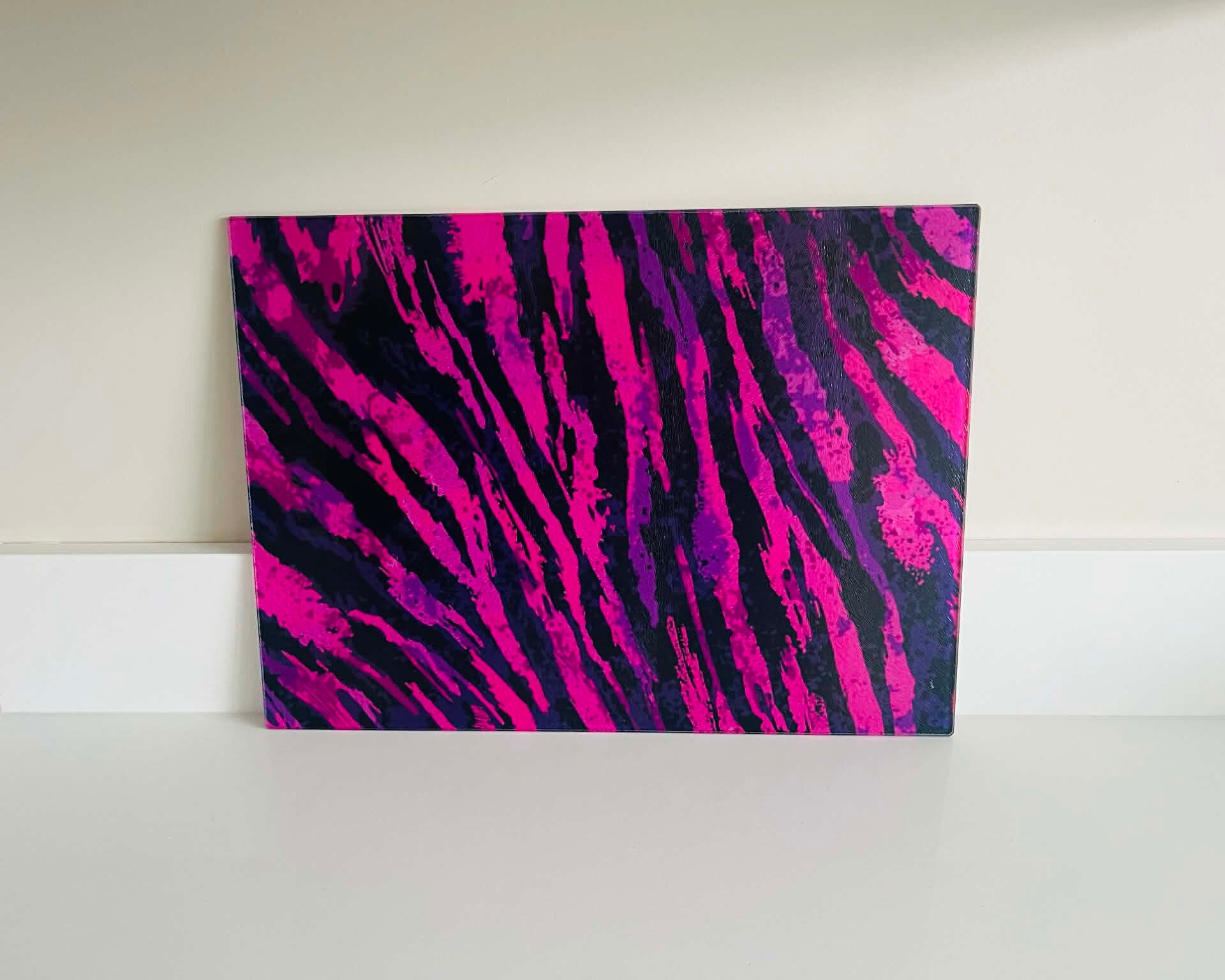 After Hours – Neon Tiger Glass Chopping Board