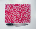 Blush Hour – Pastel Leopard Glass Chopping Board