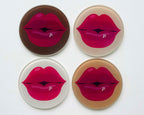 Diva Lips Quartet – Glass Coasters (Set of 4)