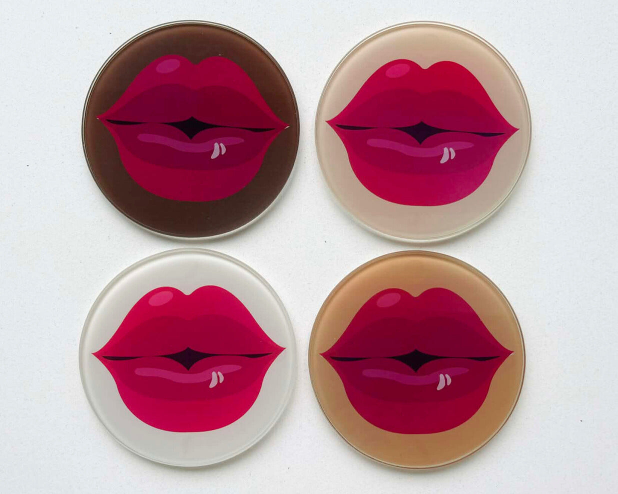 Diva Lips Quartet – Glass Coasters (Set of 4)