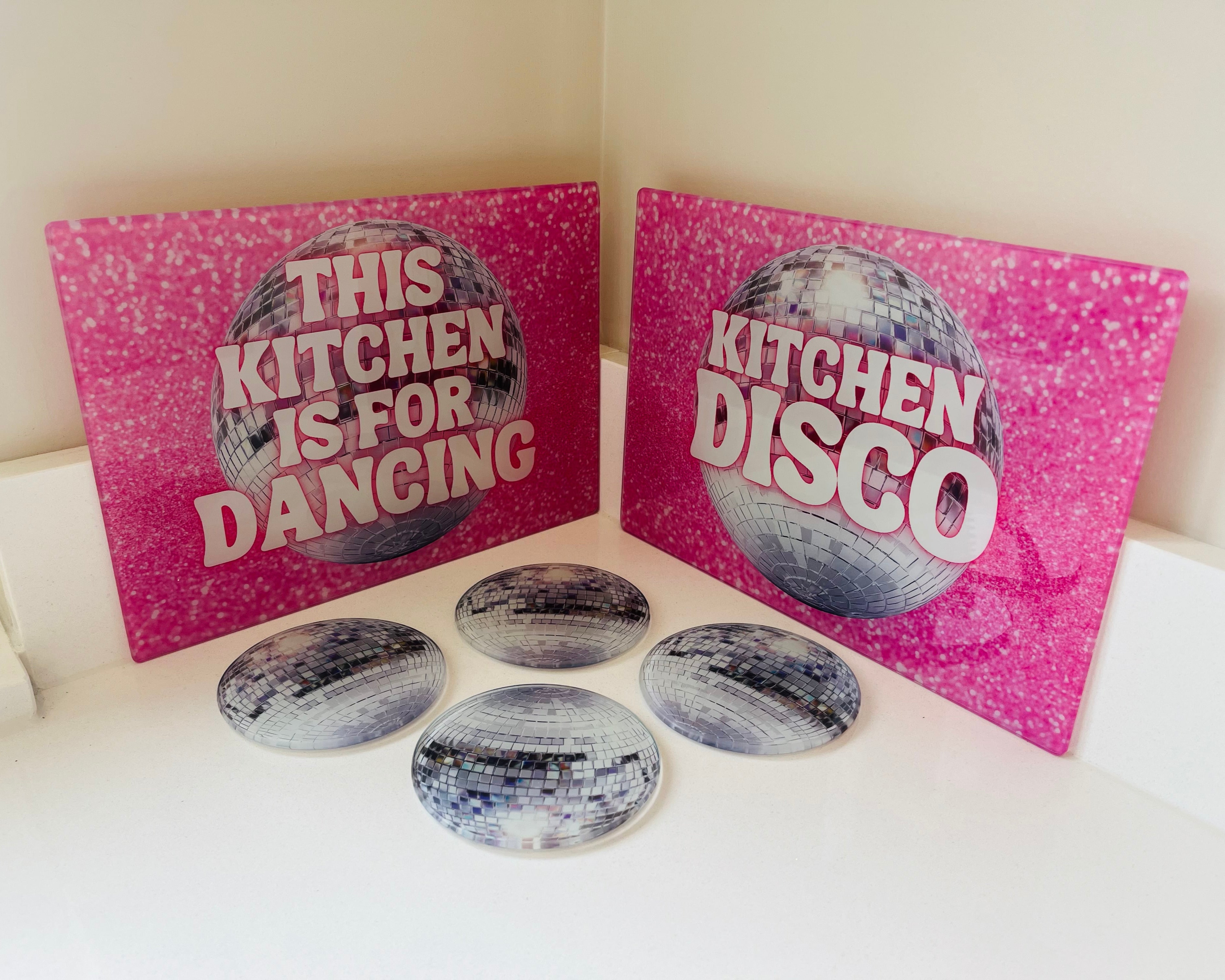 Disco Ball Glass Coasters (Set of 4)