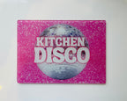 'Kitchen Disco' – Cheeky Slogan Glass Chopping Board
