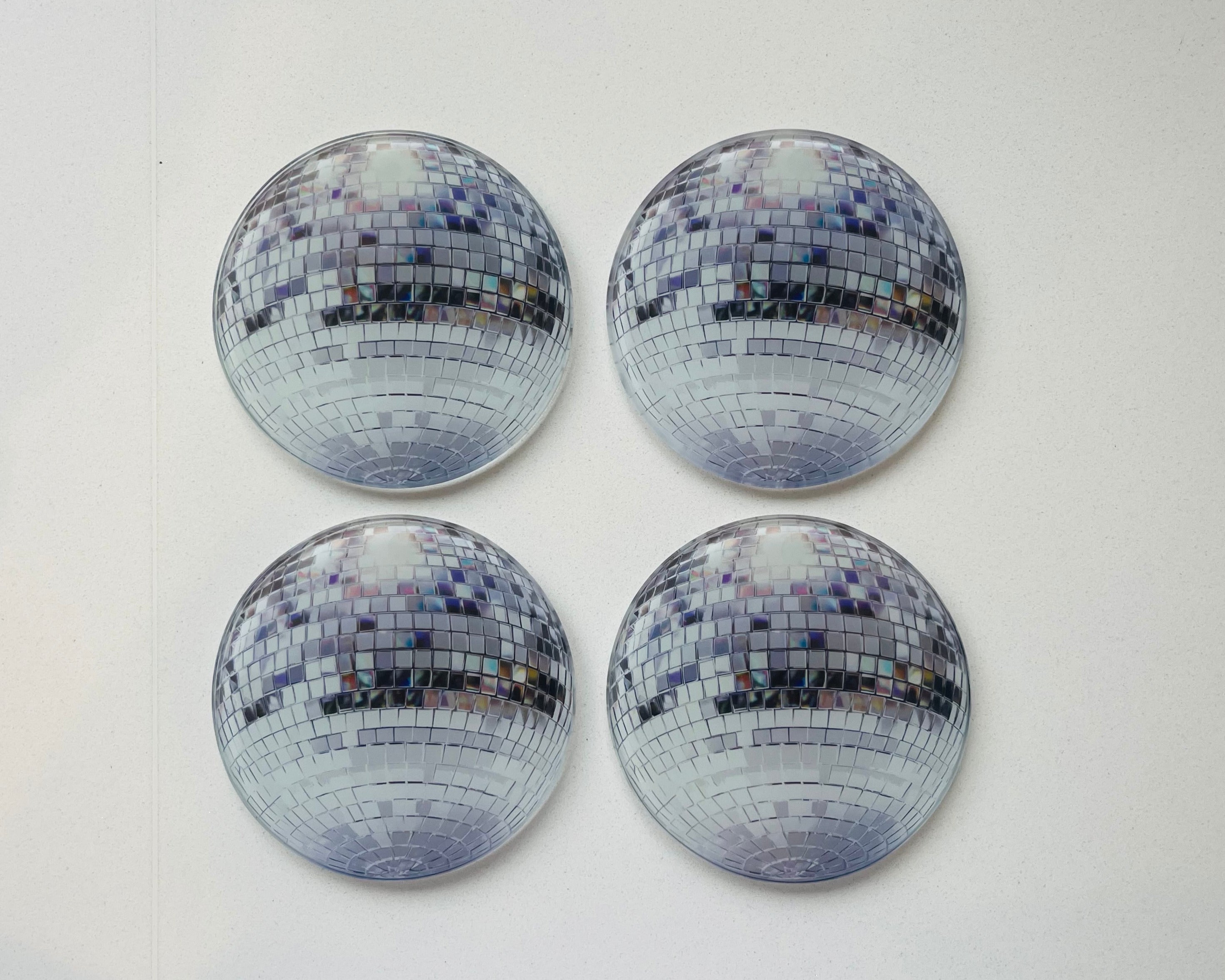 Disco Ball Glass Coasters (Set of 4)