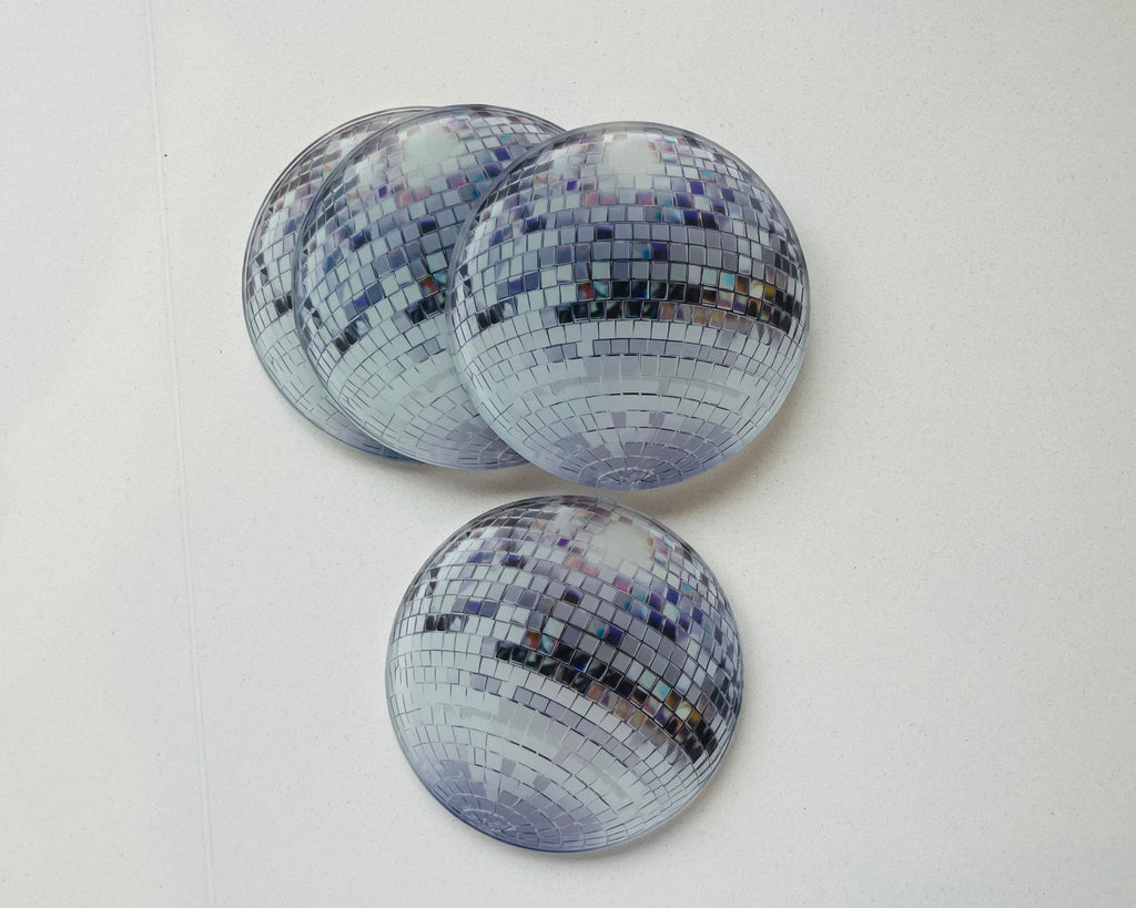 Disco Ball Glass Coasters (Set of 4)
