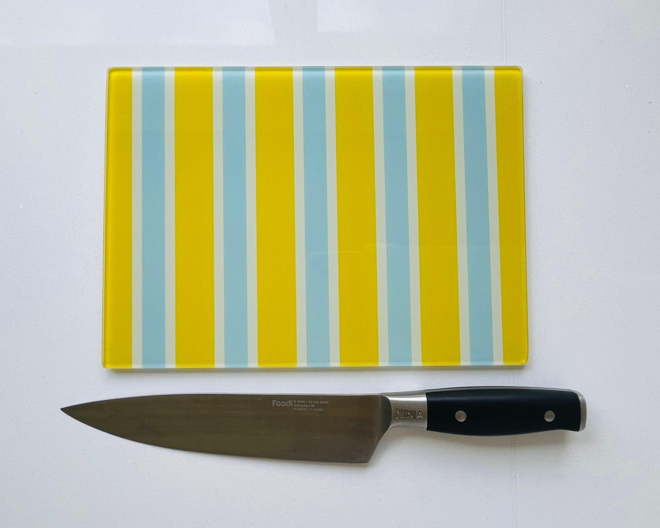 Amalfi Coast – Summer Stripes Glass Chopping Board