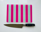 Miami Beach – Summer Stripes Glass Chopping Board