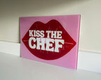 'Kiss The Chef' – Cheeky Slogan Glass Chopping Board