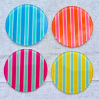 Summer Stripes Glass Coasters - Mixed (Set of 4)