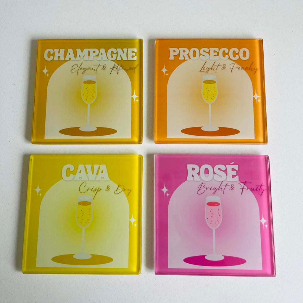 The Sparkling Collection - Wine Glass Coasters (Set of 4)
