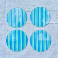 Bondi Beach – Summer Stripes Glass Coasters (Set of 4)
