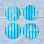 Bondi Beach – Summer Stripes Glass Coasters (Set of 4)