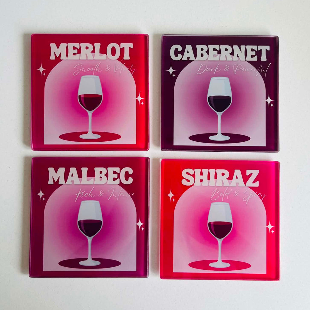 The Bold Reds Collection - Wine Glass Coasters (Set of 4)