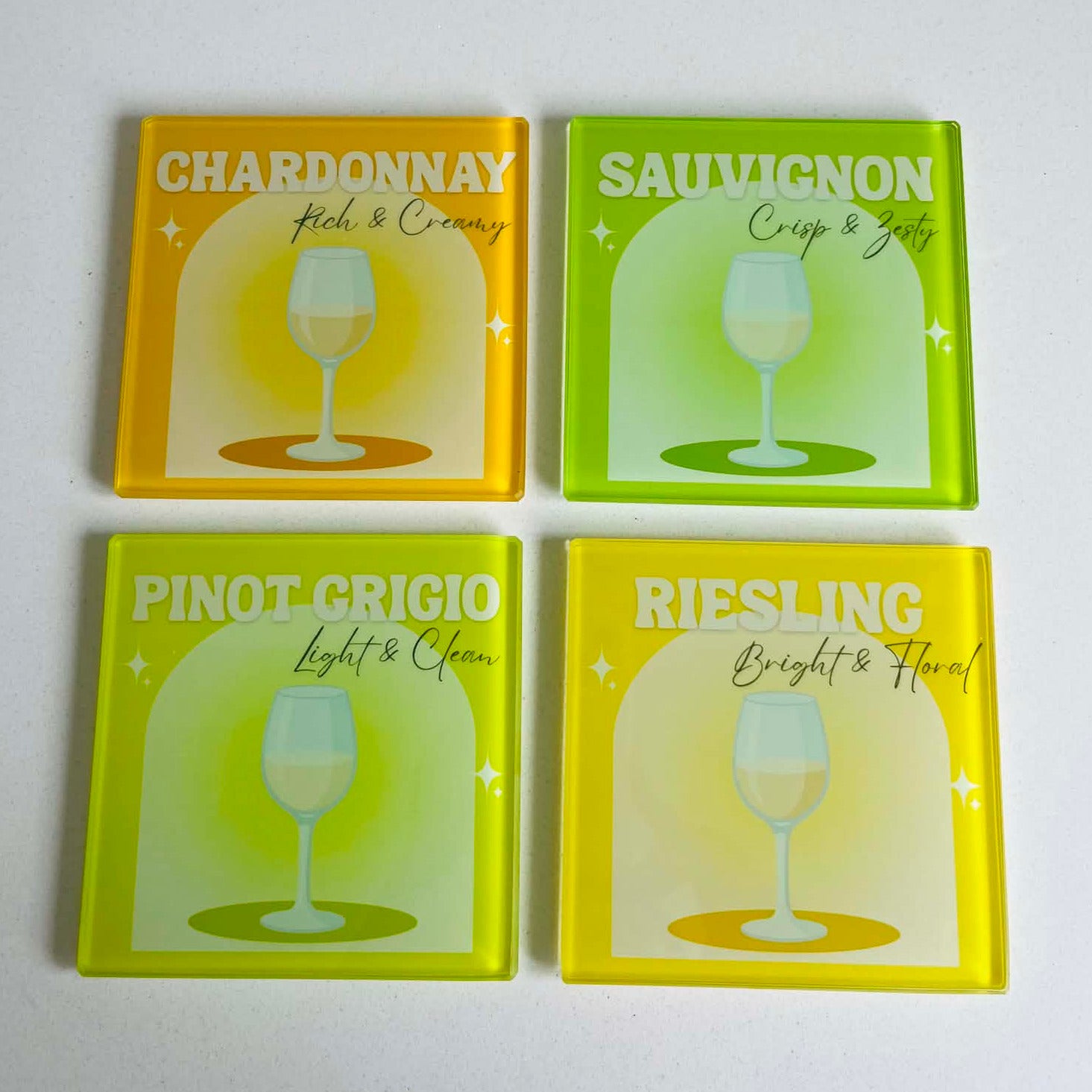 The Fresh Whites Collection - Wine Glass Coasters (Set of 4)