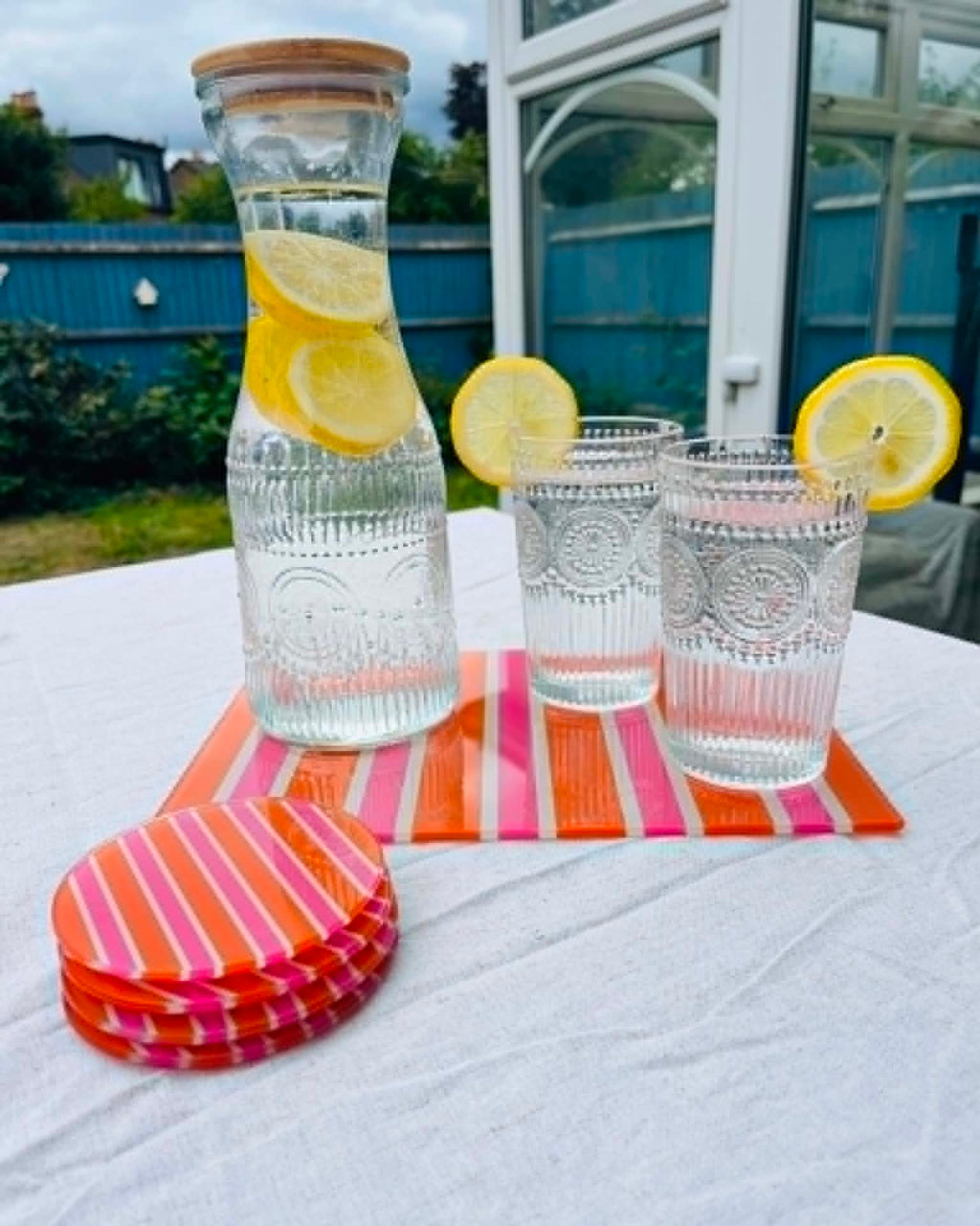 Ibiza Sunset – Summer Stripes Glass Chopping Board