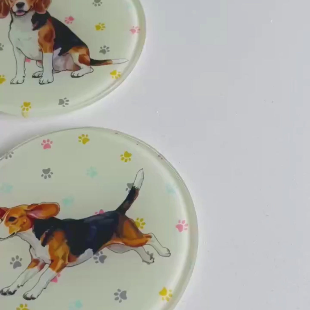'Bailey the Beagle' Glass Coasters (Set of 4)